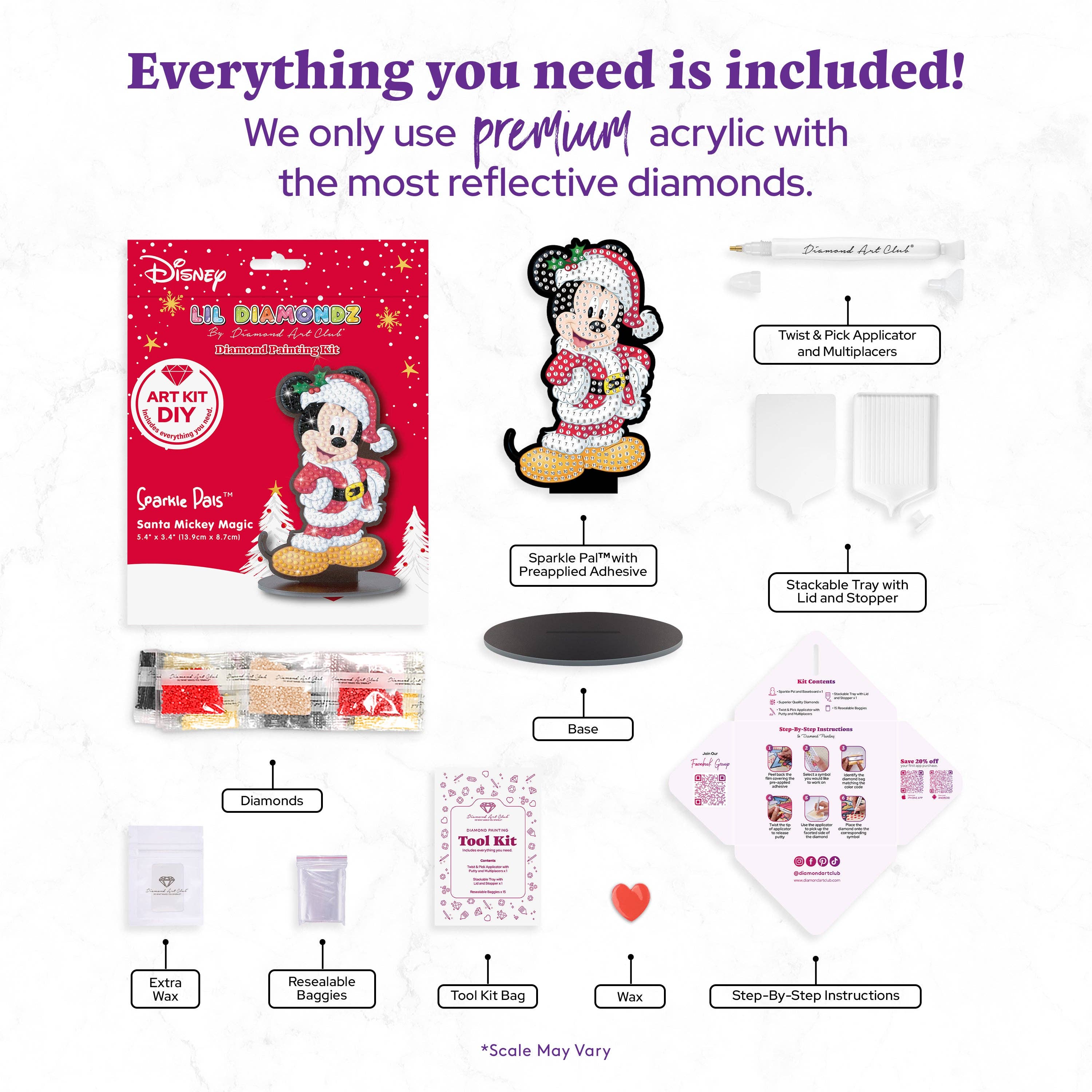 Diamond Art Club Sparkle Pals™ - Santa Mickey Magic