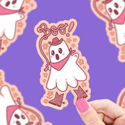 Western Ghost Cowboy Boo Vinyl Sticker