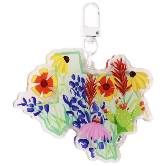 State of Texas Wildflowers Keychain by Amber Teal