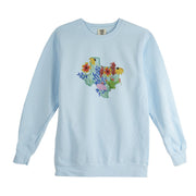 Shape of Texas Wildflower Pull-Over Sweatshirt Designed by Amber Teal