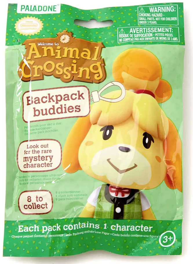 Animal Crossing Backpack Buddies Keychain Blind Bag