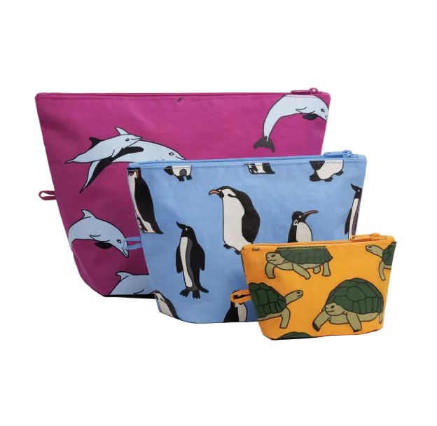 Baggu Go Pouch Set - Vacation Animals