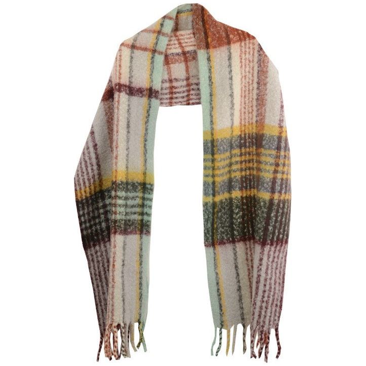 Ansley Oblong Plaid Scarf (TGB MINT)