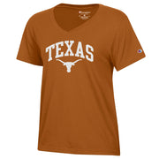 Texas Longhorn Ladies Arch TEXAS Over Logo V-Neck Tee