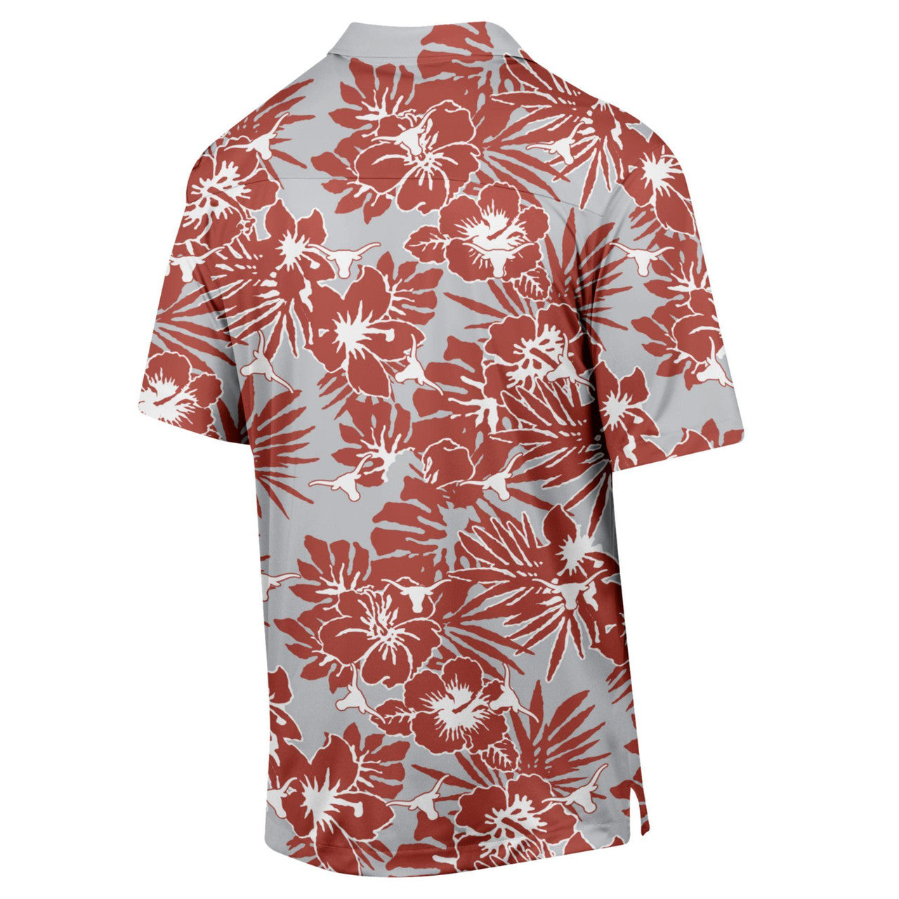 Champion Texas Longhorn White Logo Tropical Mens  Camp Shirt (CT6000000-125-123)