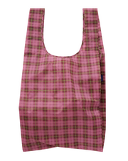Baggu Big Reusable Bag - Azalea Pink Tartan