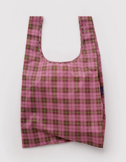 Baggu Standard Reusable Bag - Azalea Pink Tartan
