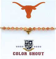 Texas Longhorn Color Shout beaded Longhorn charm bracelet (B210)