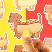 Dachshund Hot Dog Laptop Decal Vinyl Sticker
