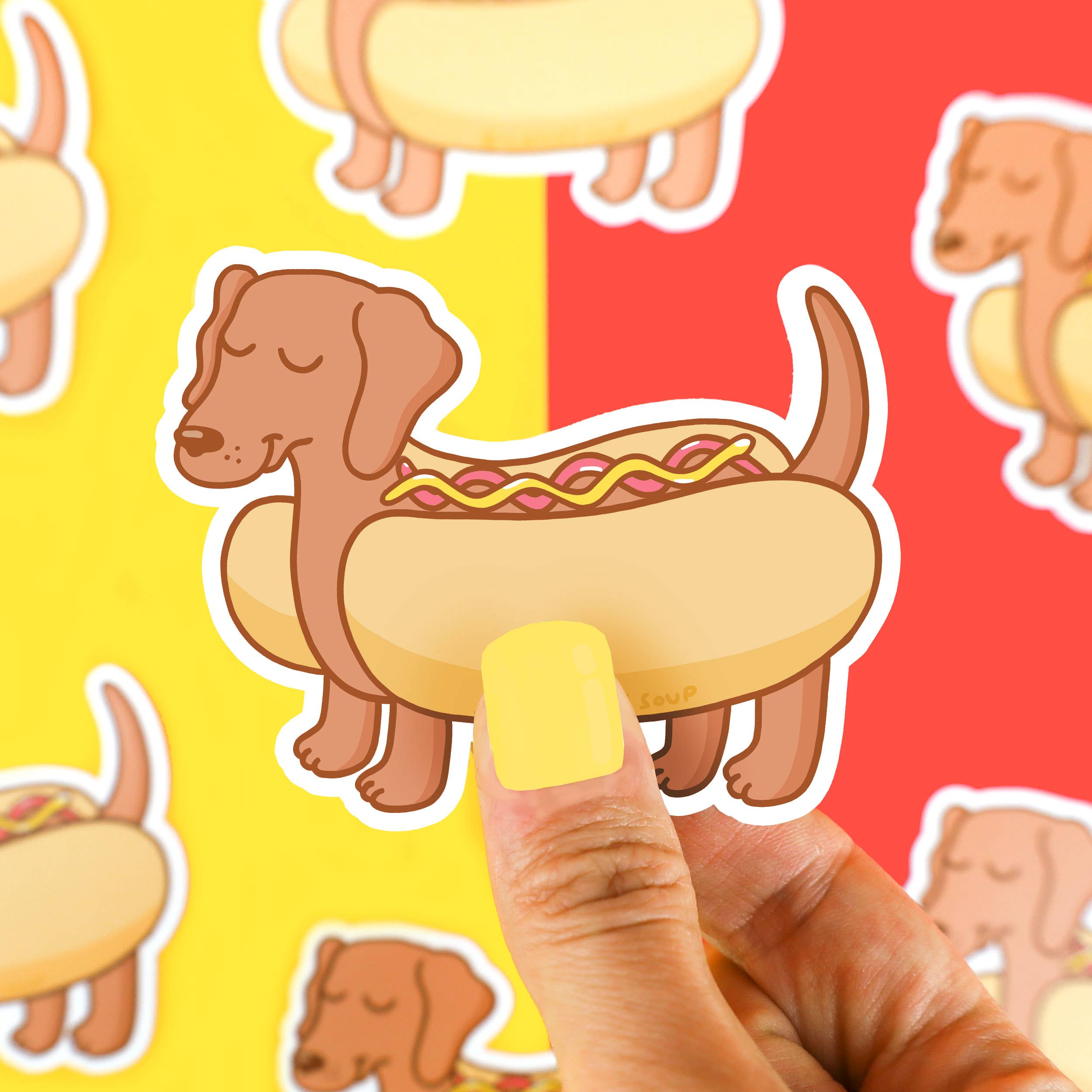 Dachshund Hot Dog Laptop Decal Vinyl Sticker