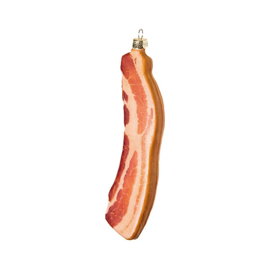 One Hundred 80 Degrees Glittered Bacon Ornament
