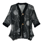 Jess & Jane Canvas Printed Mesh Jacket (BC8-2069)(Black/white)