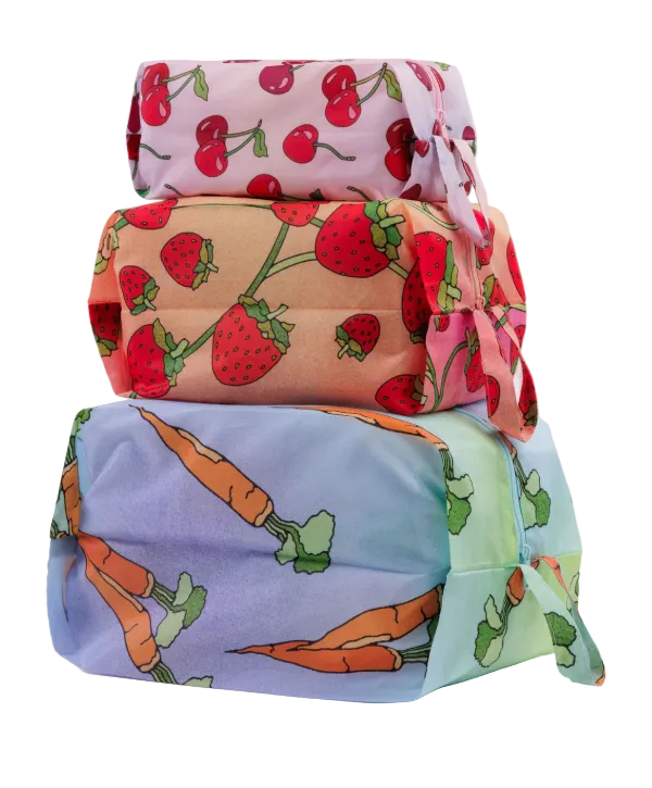 Baggu 3D Zip Set - Carrots & Berries
