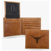 Texas Longhorn Lazer Engraved Bi-Fold Wallet (LEBIL260101) BRN