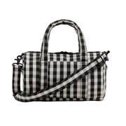 Baggu Nylon Duffle Bag - Black and Cream Gingham