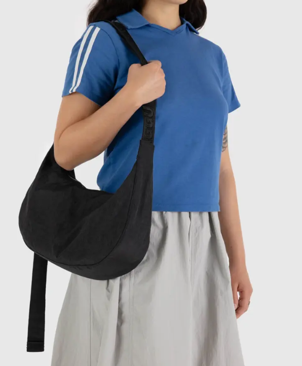 Baggu Medium Nylon Crescent Bag - Black