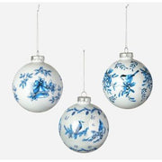 One Hundred 80 Degrees Blue & White Delft Style Ball Glass Ornament (3 Styles)