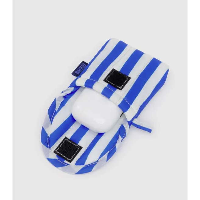 Baggu Puffy Earbuds Case - Blue Painted Stripe
