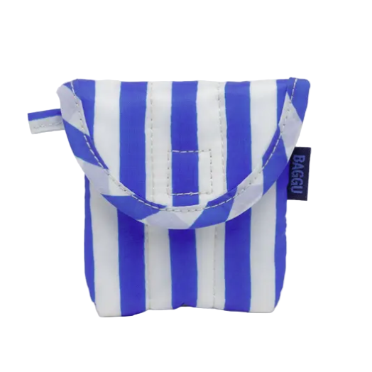 Baggu Puffy Earbuds Case - Blue Painted Stripe