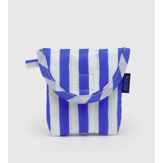 Baggu Puffy Earbuds Case - Blue Painted Stripe