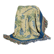 The Bluebonnet Tapestry throw features 100% soft cotton.