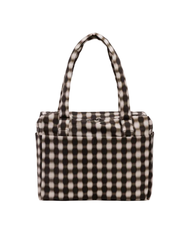 Baggu Small Cloud Carry-On - Blurred Gingham Brown