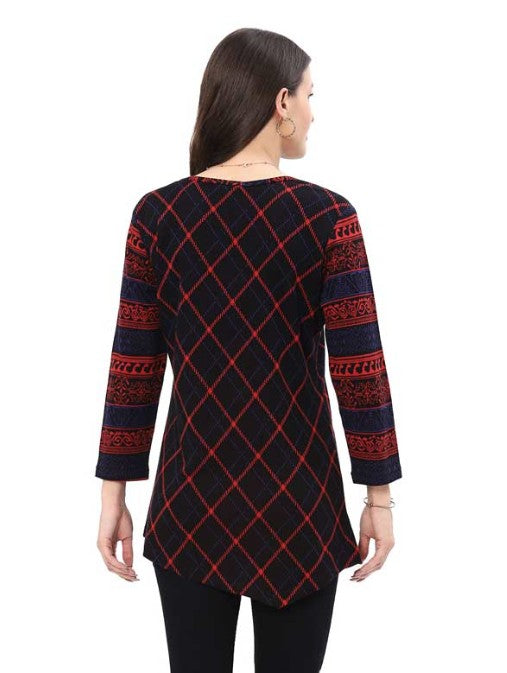 Parsley & Sage Blythe Diamond Print Tunic (BLK/RED)