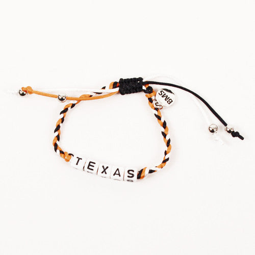 Texas Longhorn Braided Word Bracelet (J102)
