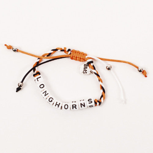 Texas Longhorn Braided LONGHORN Word Bracelet (J102)