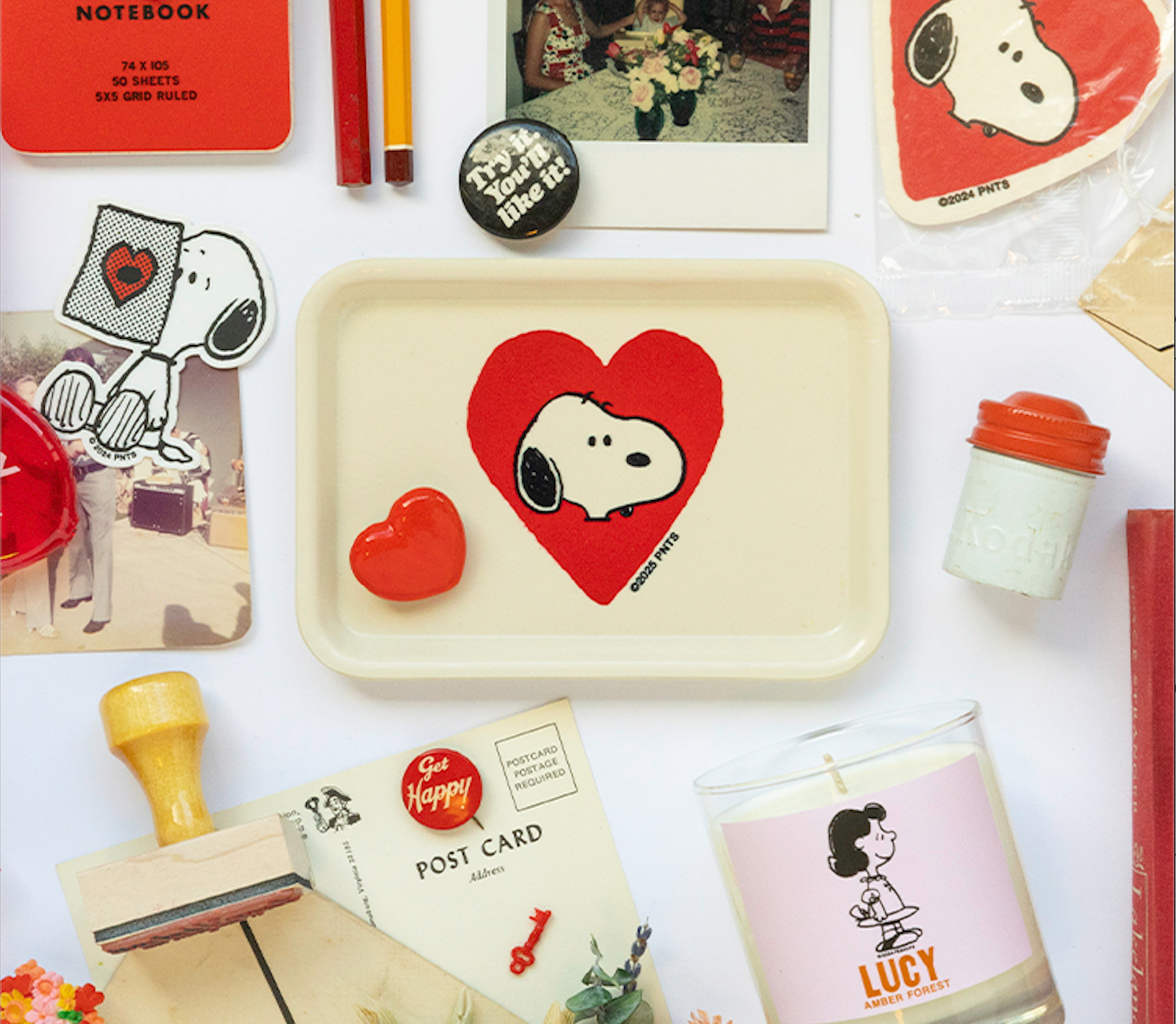 3P4 x Peanuts® - Snoopy Heart Vintage-Style Tray