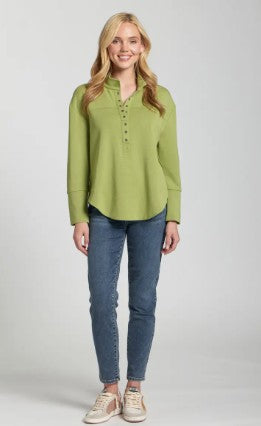 APNY Grommet Henley Solid Citron Top (C350)