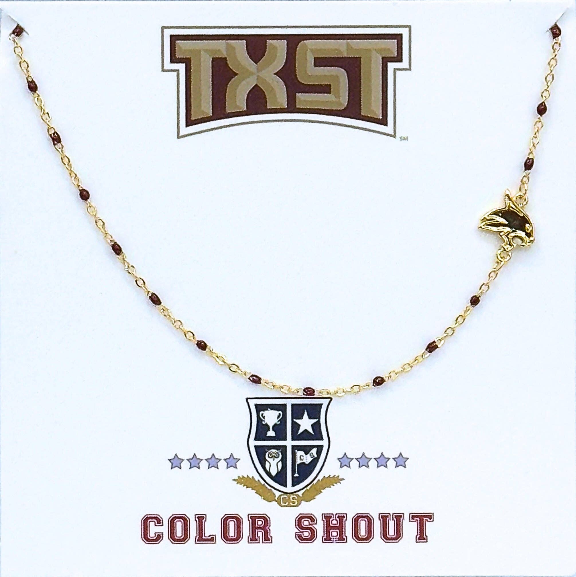 Texas State University Side Logo Necklace (N201-TXST)