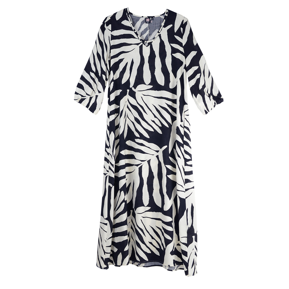 Lior Cairo Tribal  Print Midi Dress (CARIO-1-AR)(Black)