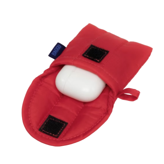 Baggu Puffy Earbuds Case - Candy Apple