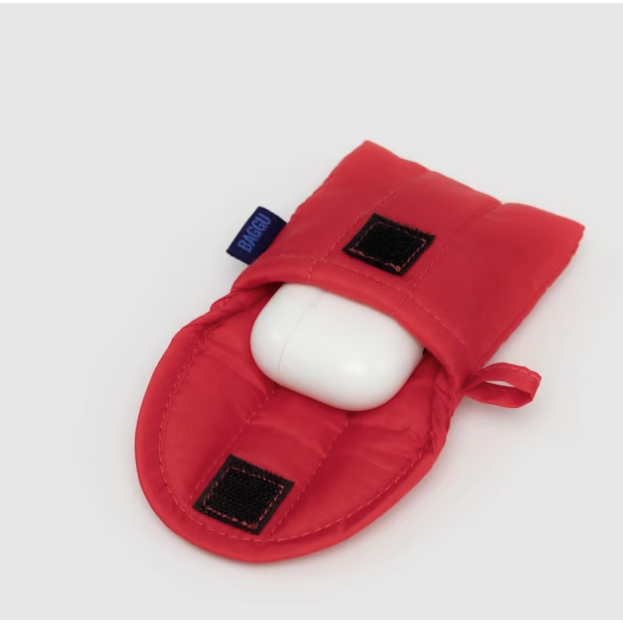 Baggu Puffy Earbuds Case - Candy Apple