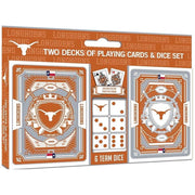 Texas Longhorn 2 Deck Playing Cards & 6 Dice Set