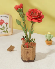 Robotime Red Carnation Wooden Puzzle