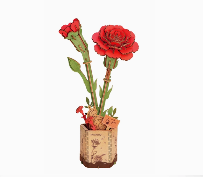 Robotime Red Carnation Wooden Puzzle