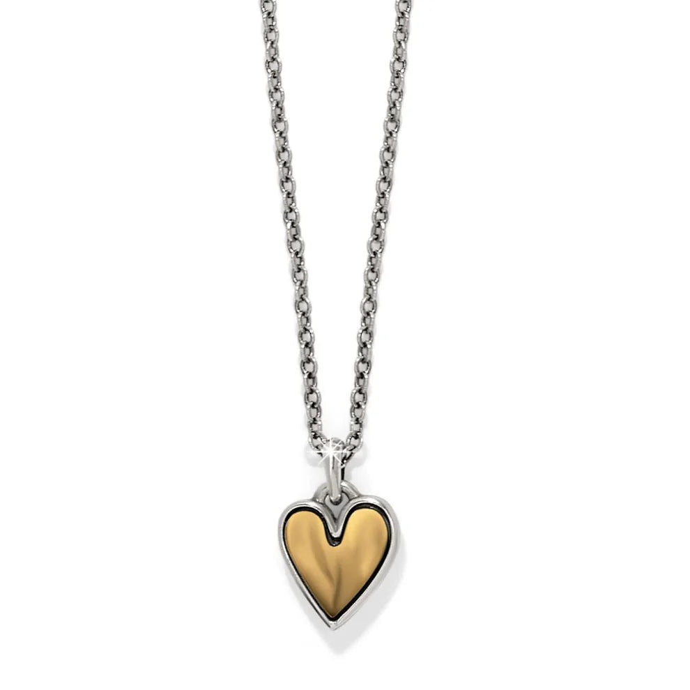 Brighton Mini Cascade Reversible Heart Necklace (Silver Gold )( JM7735)
