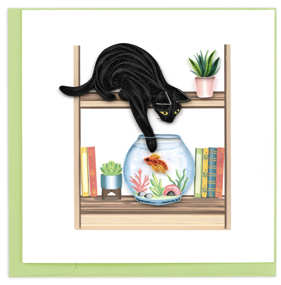 Mischievous Cat Quilling Card
