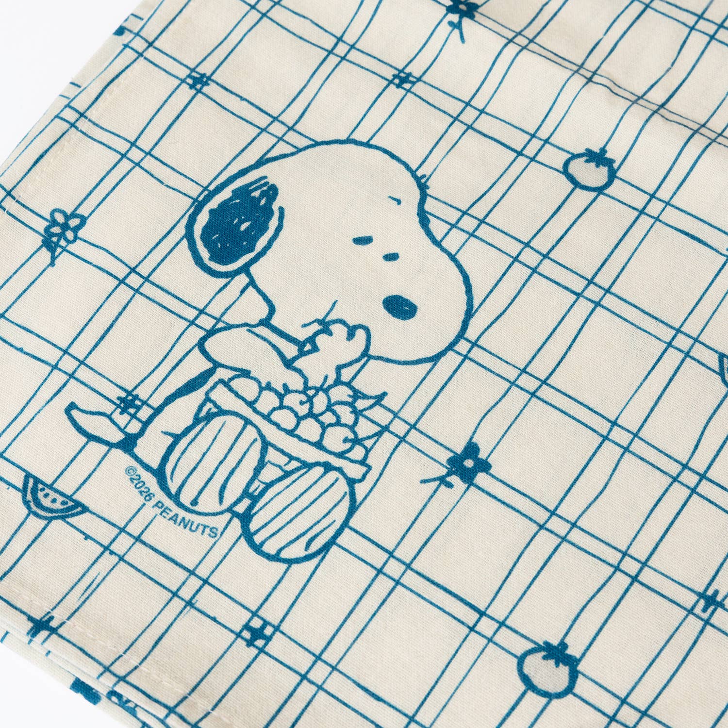 3P4 x Peanuts® - Snoopy Blue Cherry Basket Tea Towel