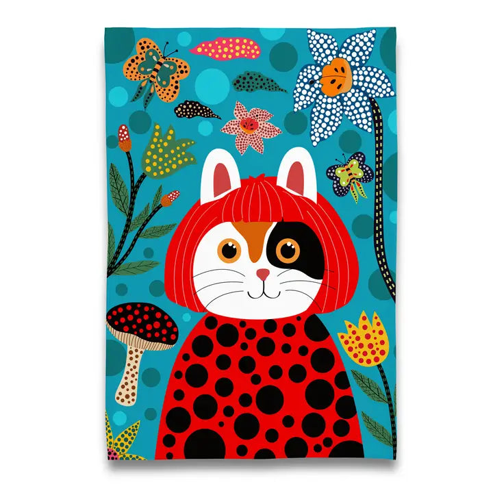 Naked Decor Museum Collection Calico Cat Tea Towel