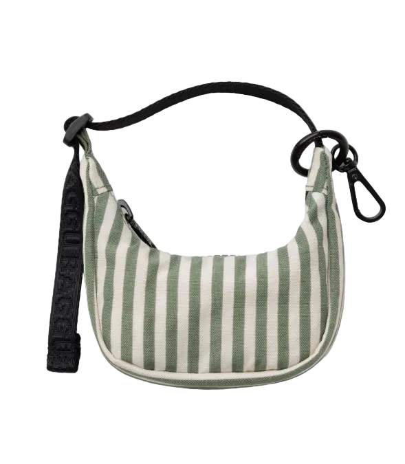 Baggu Crescent Bag Charm - Sage Stripe
