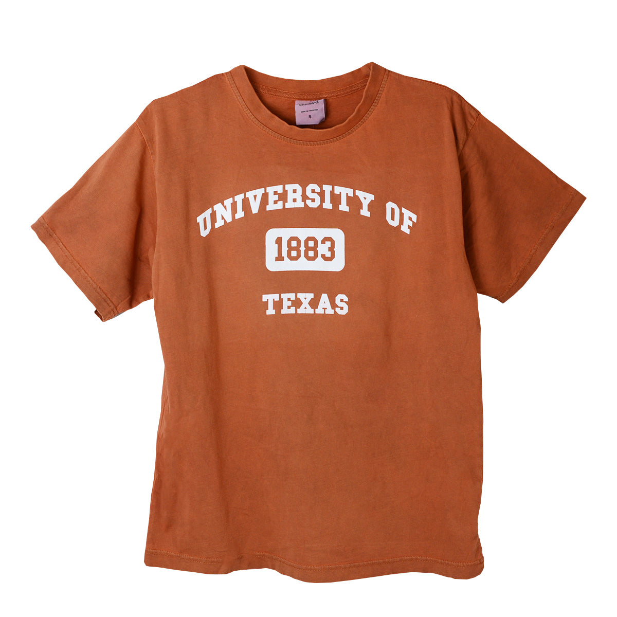 Texas Longhorn Ladies Chica-D Established 1883 Crew Tee (TEX729D)(Dark Orange)