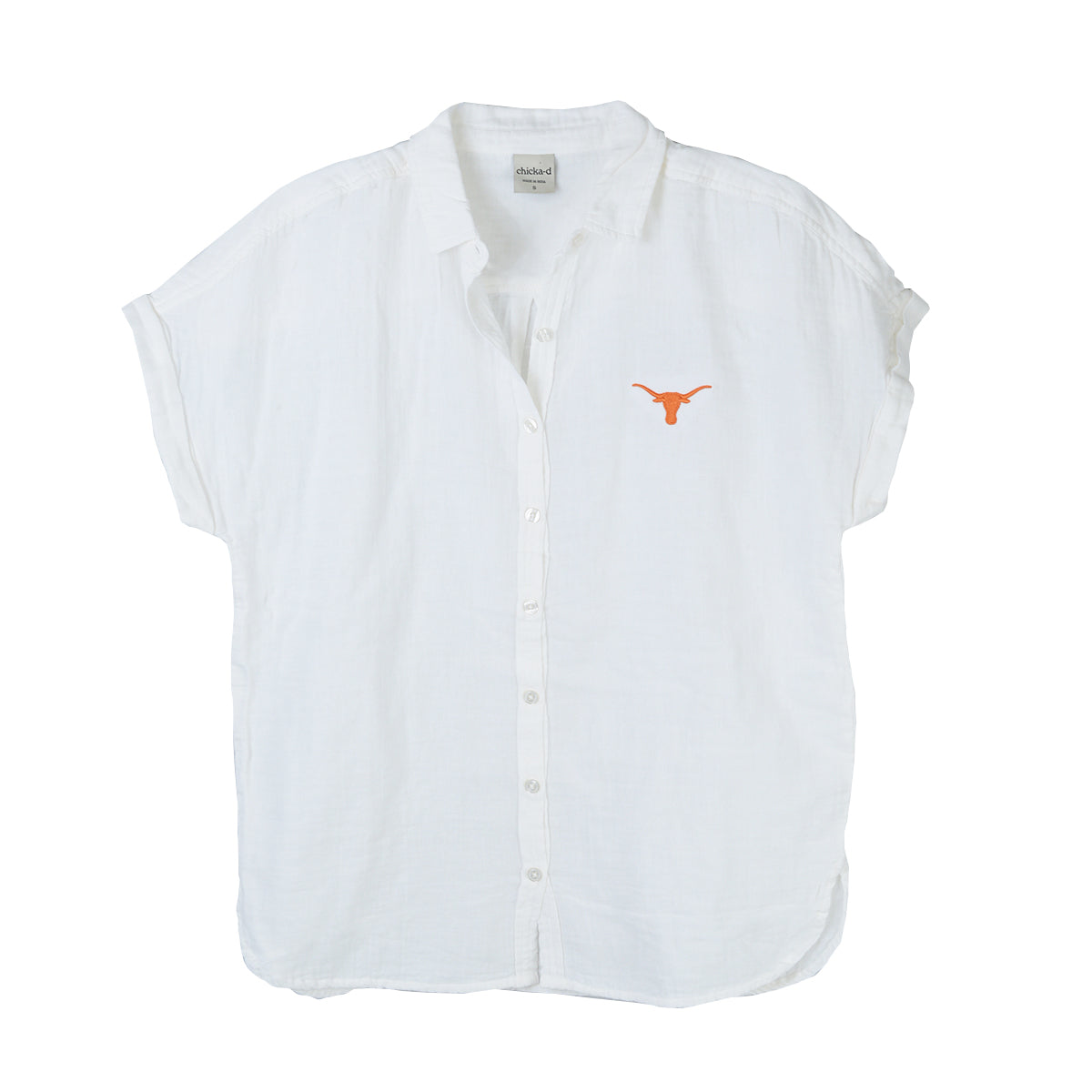 Texas Longhorn Ladies Chica-D Week-end Button Up Shirt (525-01-000)(White)
