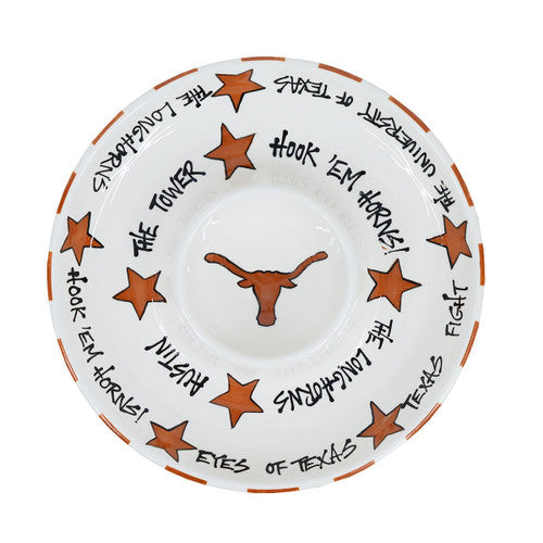Texas Longhorn Ceramic Circle Chip & Dip (52522)