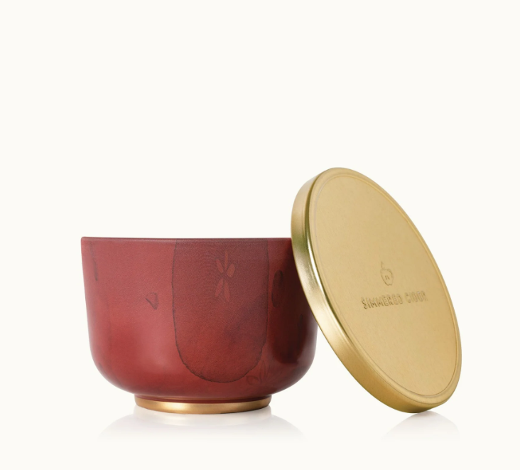 Thymes Simmered Cider Candle Tin With Gold Lid