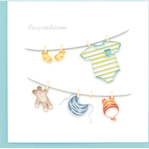 Baby Clothesline Quilling Card (CG829)