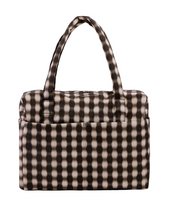 Baggu Cloud Carry-On Blurred Gingham Brown