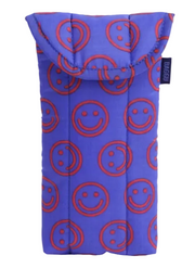 Baggu Puffy Glasses Sleeve - Mini Cobalt Happy